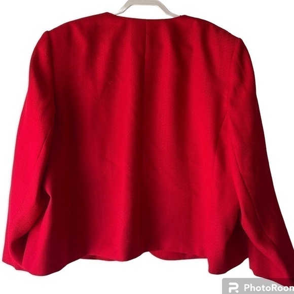 Red Suit Jacket Skirt for Women Plus Size Red Formal Dress Valentines Day, 32W - Picture 10 of 12